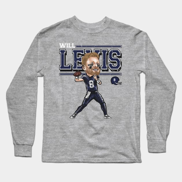 Will Levis Tennessee Cartoon Long Sleeve T-Shirt by danlintonpro